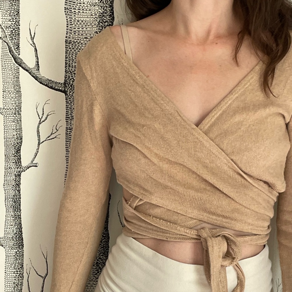 Arraei Collective organic cotton ballerina Shaia wrap top XS